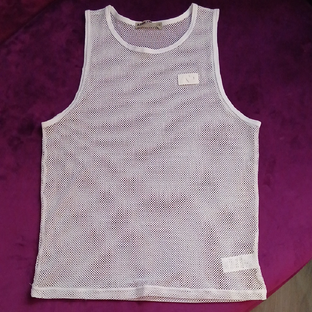 Addicted Brands White Mesh Tank Top
